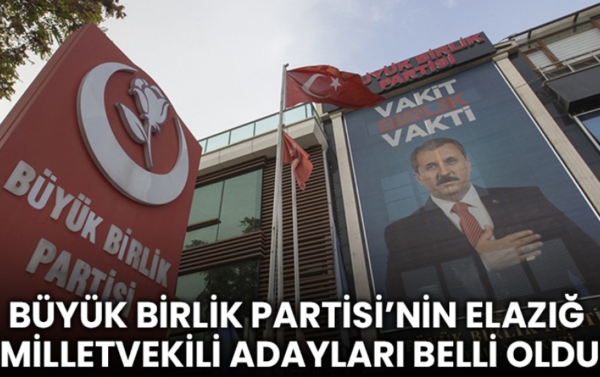 Büyük Birlik Partisi’nin Elâzığ’daki milletvekili adayları belli oldu.