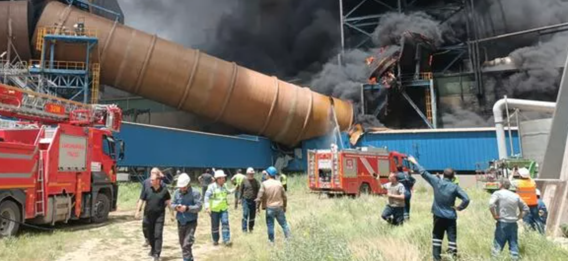 Termik santralde yangın