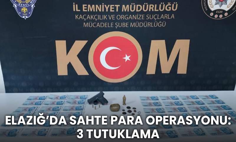 Elazığ’da Sahte Para Operasyonu: 3 Tutuklama
