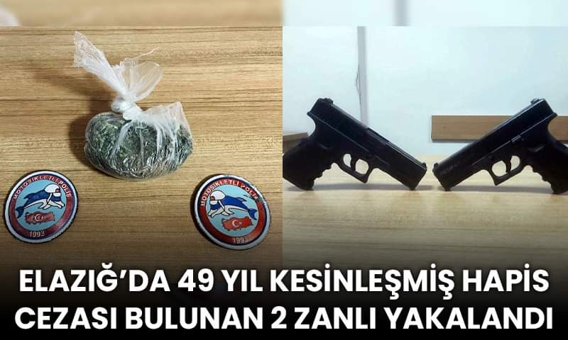 Elazığ’da 49 Yıl Kesinleşmiş Hapis Cezası Bulunan 2 Zanlı Yakalandı.