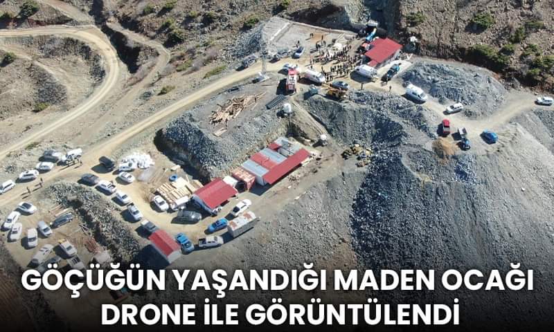 Elazığ’da Göçüğün Yaşandığı Maden Ocağı Drone İle Görüntülendi