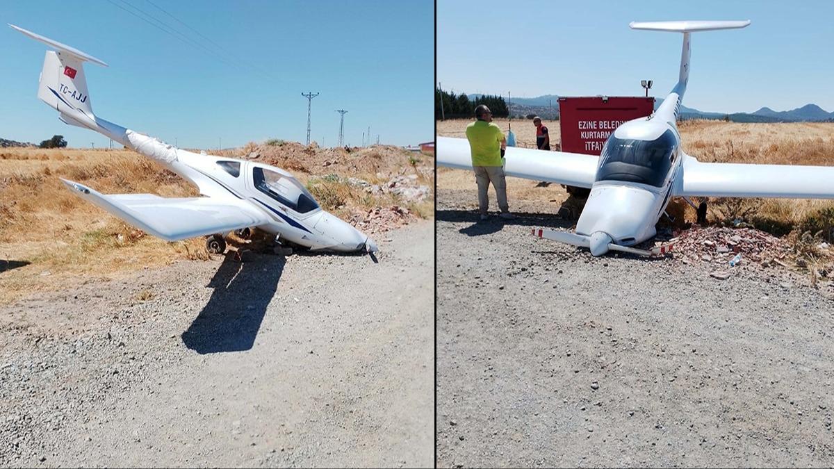 Çanakkale’de Eğitim Uçağın Tarlaya Düştü