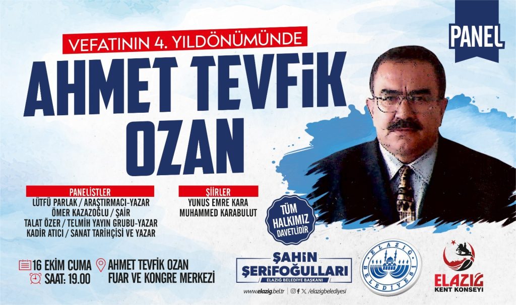 Merhum Yazar Ahmet Tevfik Ozan Anılacak