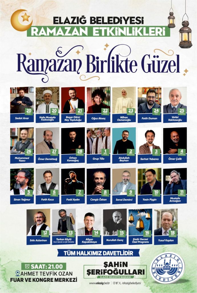 ELAZIĞ BELEDİYESİ’NDEN DOPDOLU RAMAZAN ETKİNLİKLERİ