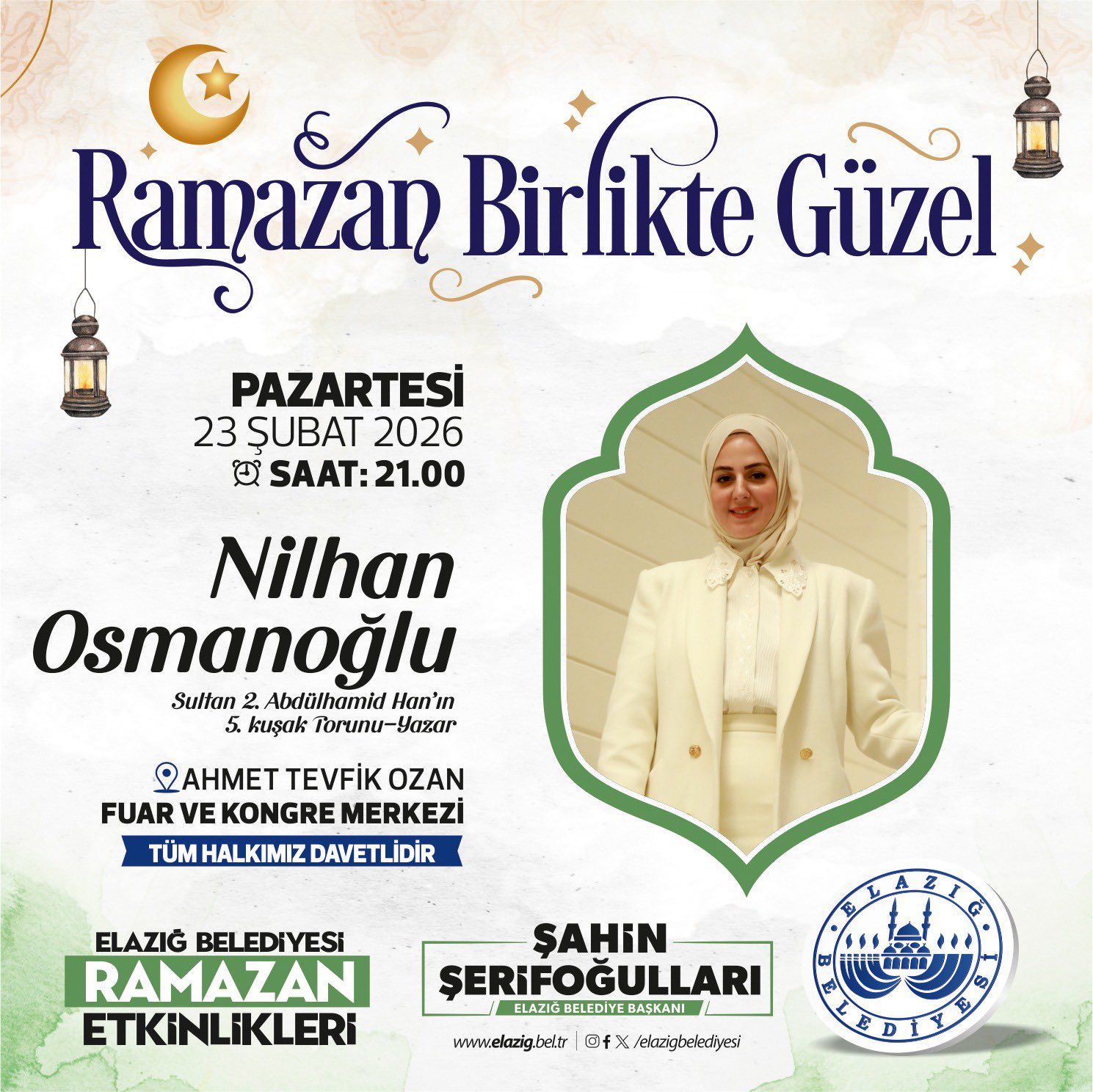 Ramazan Etkinliklerinde Nilhan Osmanoğlu Elazığlılarla Buluşuyor!