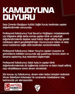 Elazığspor’dan Sakatlık Açıklaması: 3 Oyuncu Başkent’e Gitmedi