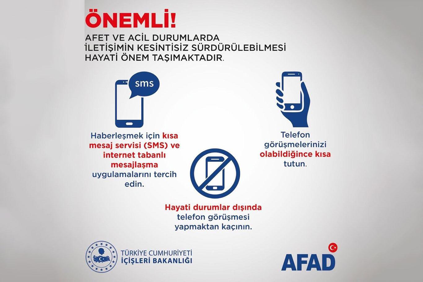 AFAD’tan Uyarı: Deprem’de İletişim Hatlarını Meşgul Etmeyin!