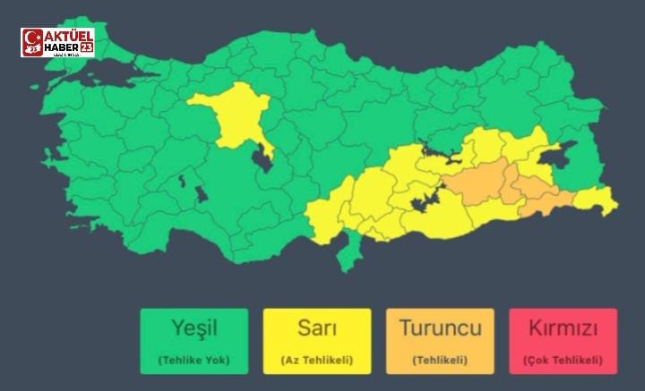Bakanlık harita paylaşıp 20 şehrimizi uyardı: Dikkatli ve tedbirli olun