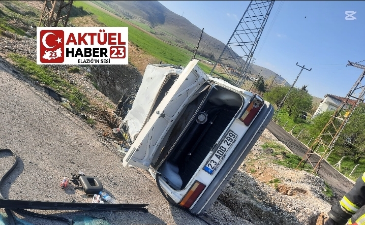 KEBAN YOLUNDA KONTROLDEN ÇIKAN ARAÇ TAKLA ATTI