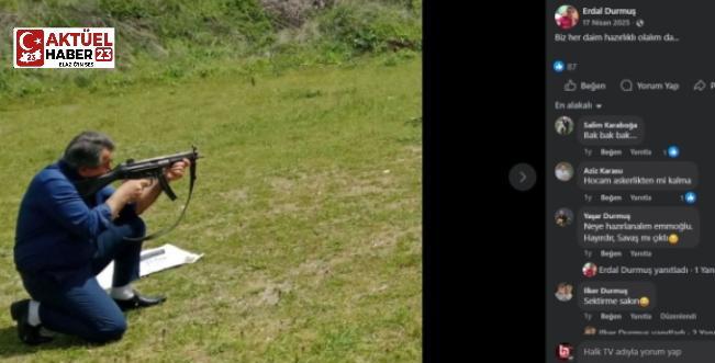 İlçe Milli Eğitim müdüründen silahlı paylaşım