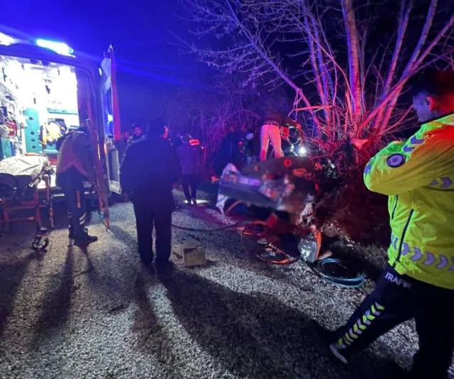 Kontrolden çıkan araç ağaca çarptı! 3 kişi hayatını kaybetti