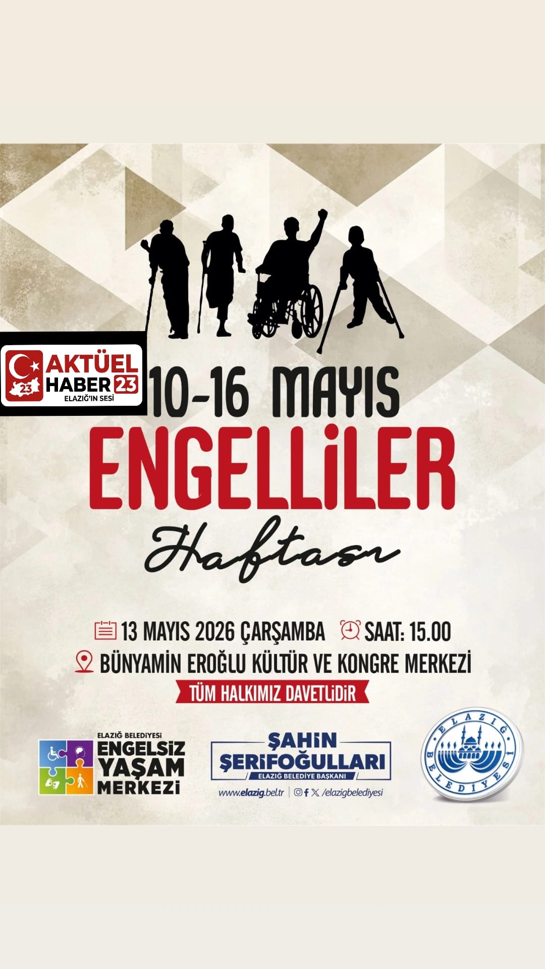 Elazığ Belediyesi, 10-16 Mayıs Engelliler Haftasında özel gereksinimli bireylerin yaşamına dikkat çekmek için önemli bir program düzenleyecek.