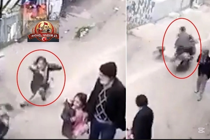 Gaziantep’te motorcunun çarptığı küçük çocuk metrelerce savruldu