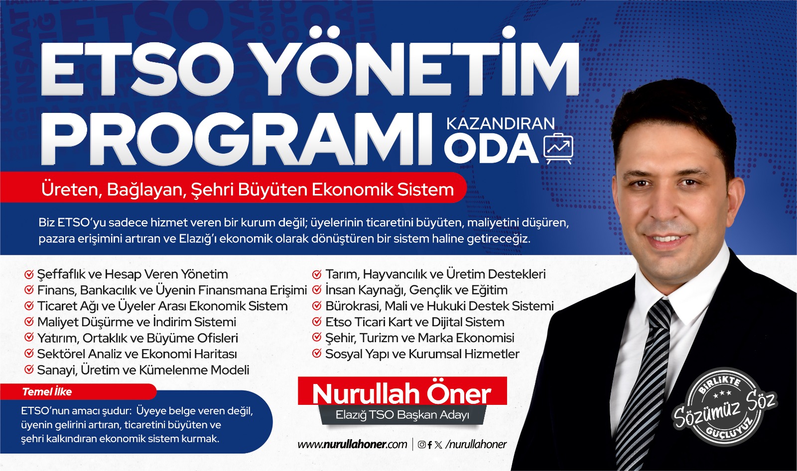 Nurullah Öner’den Ekonomik Dönüşüm Manifestosu: ETSO Üreten ve Kazandıran Bir Sisteme Dönüşecek